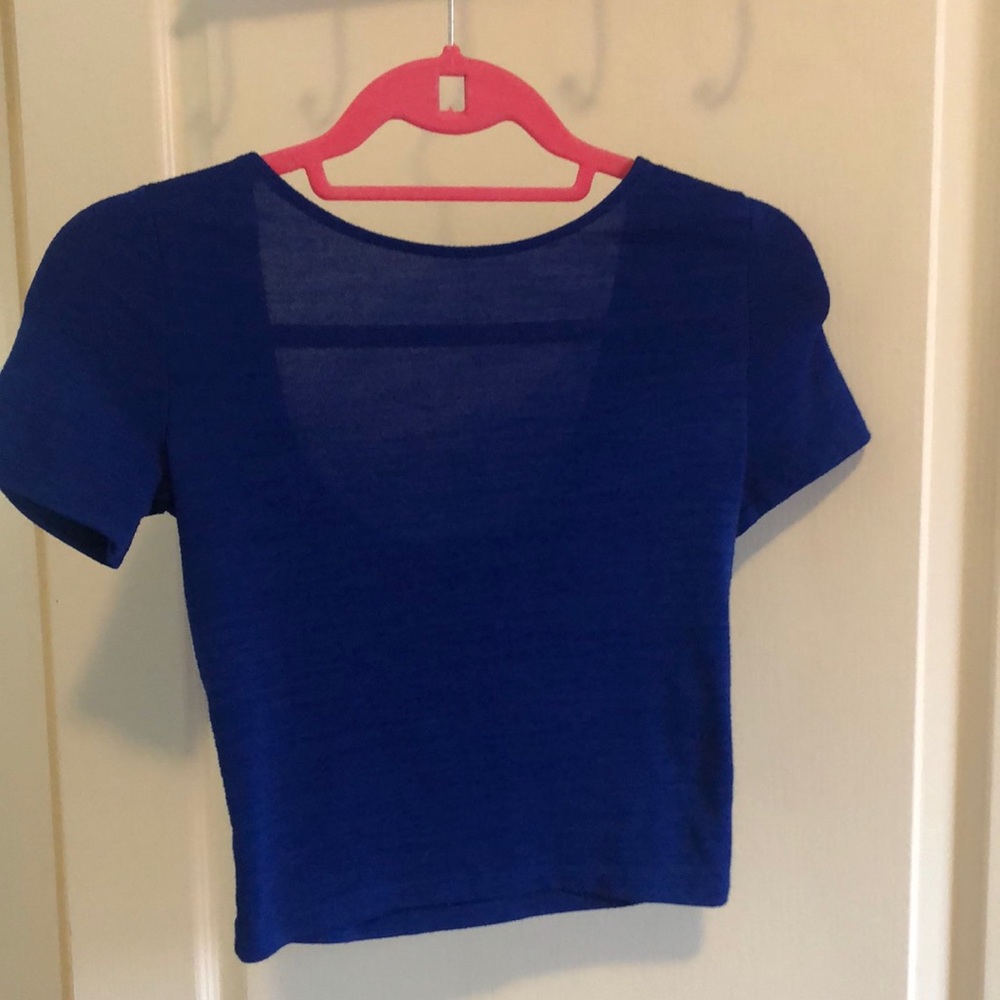Aritzia Wilfred bright blue crop